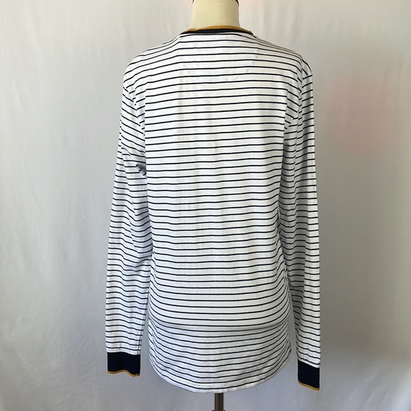 Denim & Flower Ricky Singh White & Black Striped Long Sleeve Shirt - Size Small - Picture 6 of 13